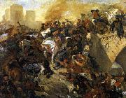 Eugene Delacroix The Battle of Taillebourg oil painting